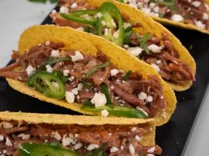 Tacos de boeuf effiloché épicé